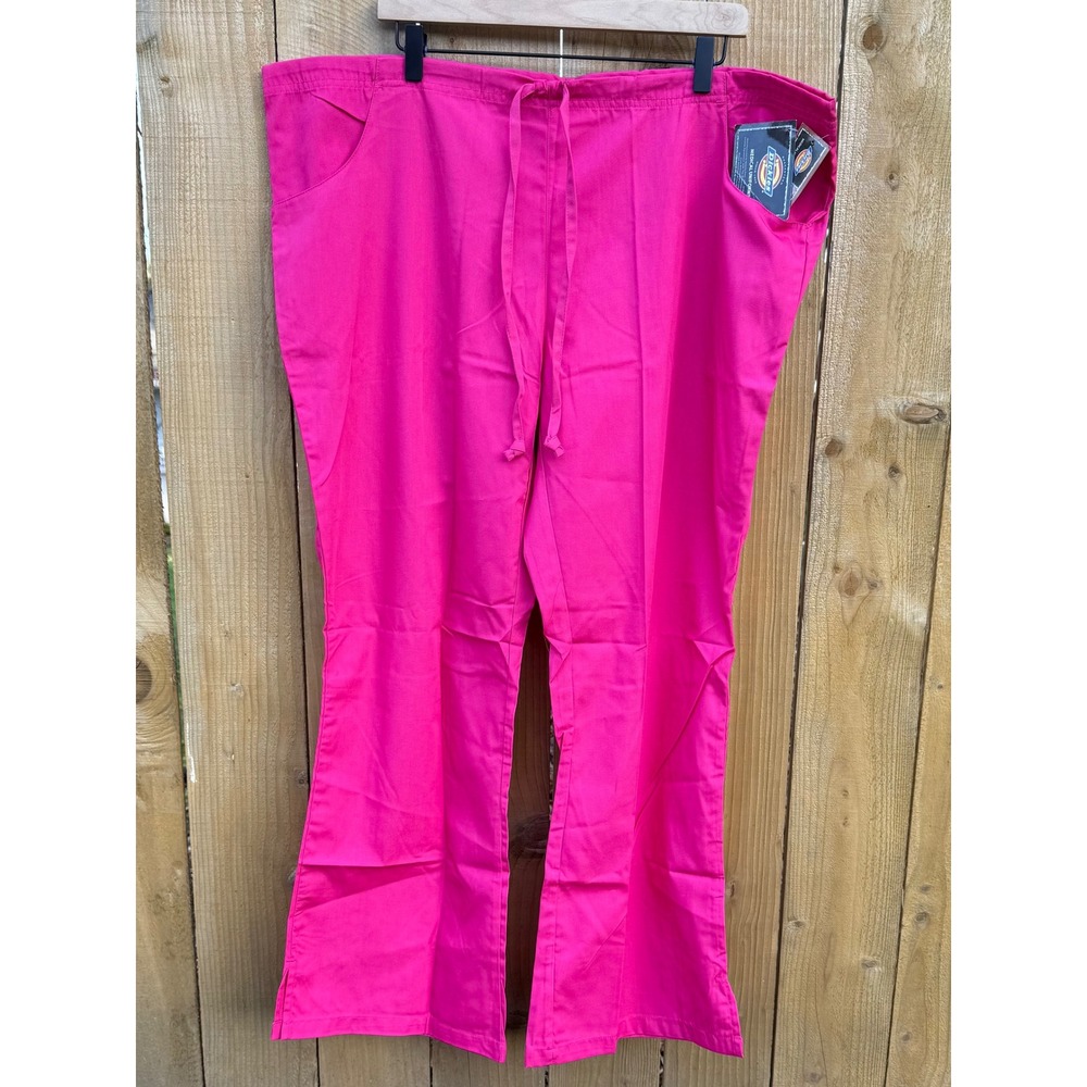 Dickies Medical Scrub Pants Hot Pink Drawstring Waist Style 51206 Womens XL NWT
